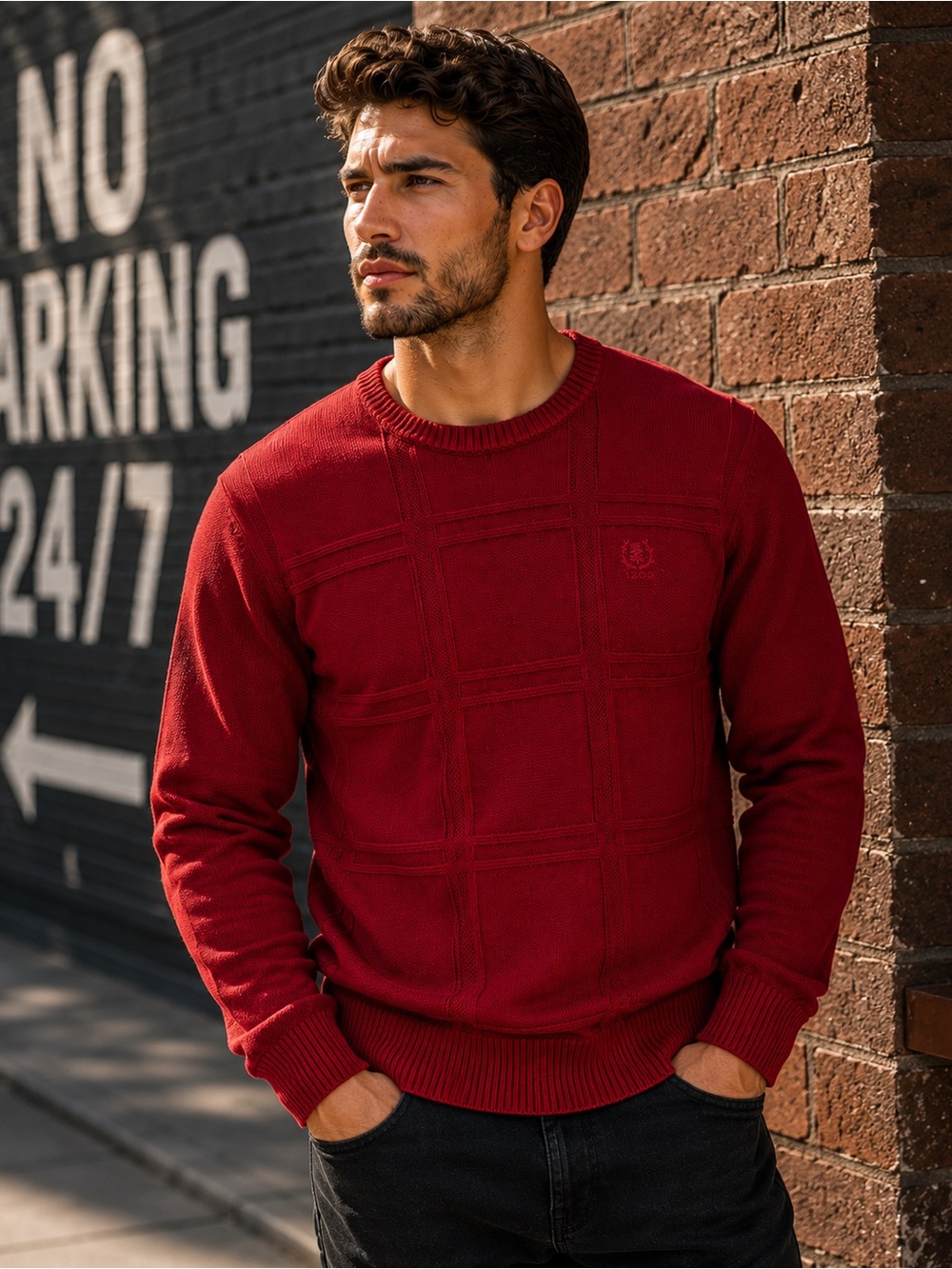 IZOD Red Cotton Crewneck Sweater XL